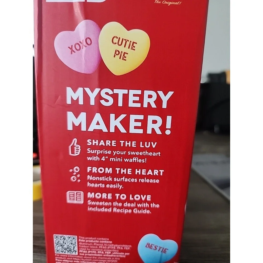 NEW DASH PINK Sweethearts Mystery Mini Waffle Maker